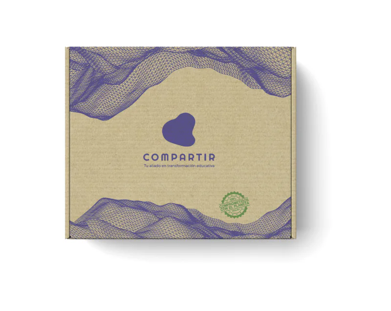 Caja de packaging en cartón microcorrugado kraft con impresión flexográfica
